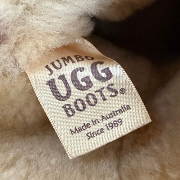 Jumbo UGG Boots Australia Classic Chestnut Suede Sheepskin Lined Size 12 Cozy - Picture 10 of 14
